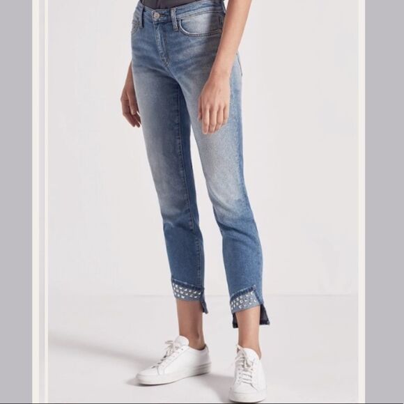 Current Elliott THE TURNT ANKLE SKINNY STILETTO JEAN - Keeling Studded - Picture 1 of 10